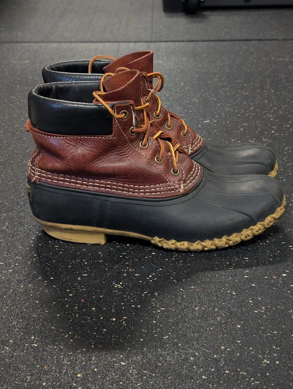 Bean Boots by LL Bean Waterproof Duck Boots Shoes Mens Size 8 Brown Lace Up